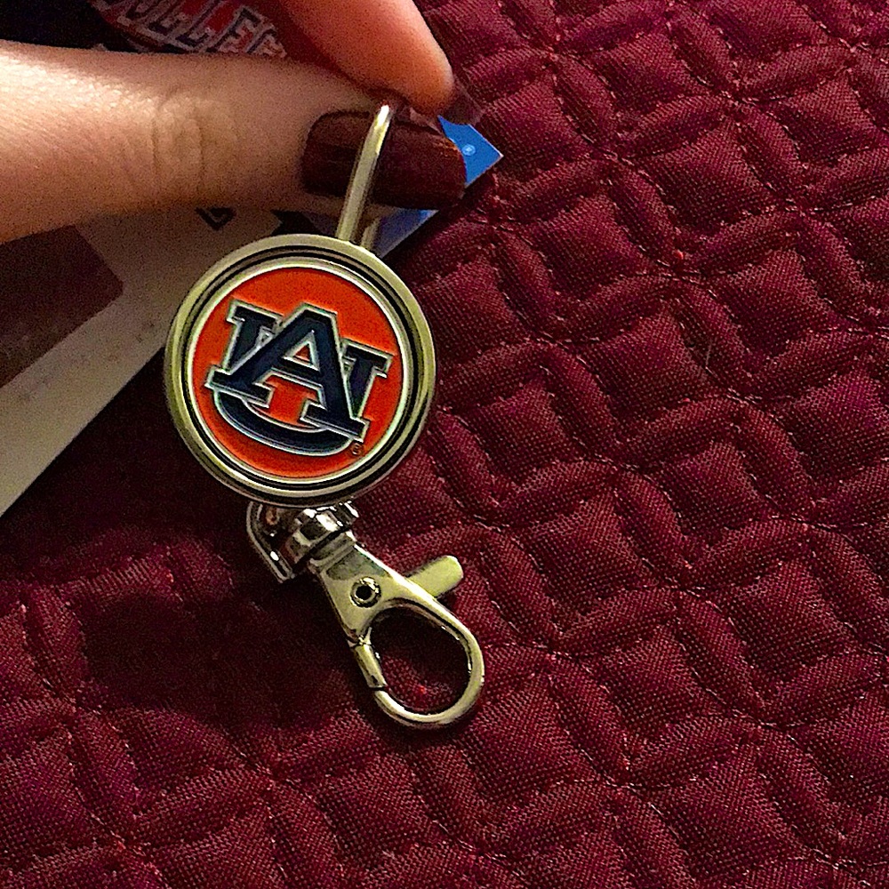 Auburn key holder, it goes on your purse so you don’t lose your keys.